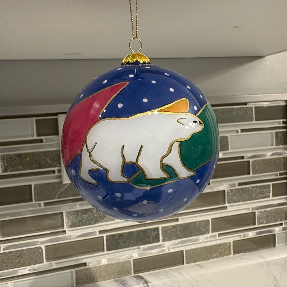 Dawn Oman Snow Bears Ornament Chipewyan Indigenous Artist Christmas Ornament - Picture 3 of 12